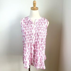 Roller Rabbit Pink Tulip Print Sleeveless Top, Small